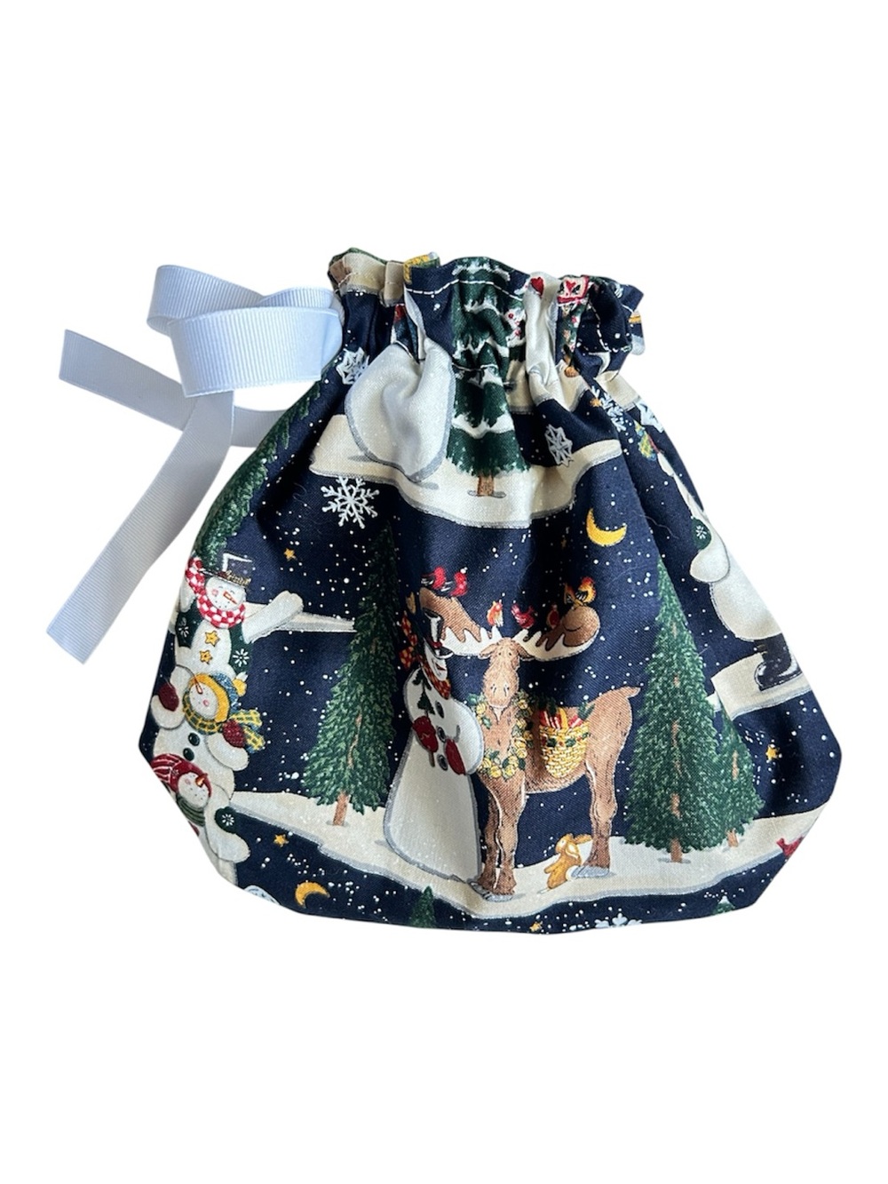 Hand Crafted Colorful Festive Christmas Themed Eco Friendly Reusable Gift Bag